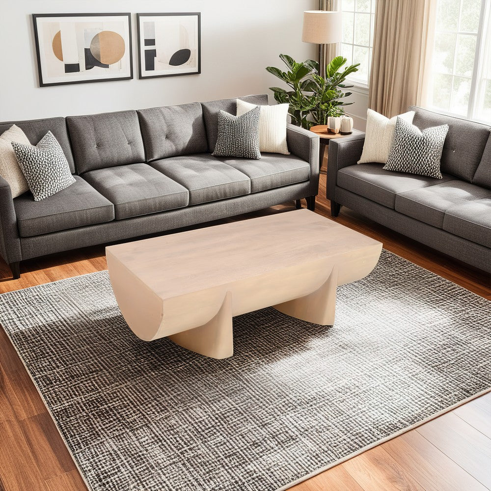 The Urban Port Wilhelm Coffee Table | 48" Log Design | Natural Mango Wood Hand Crafted
