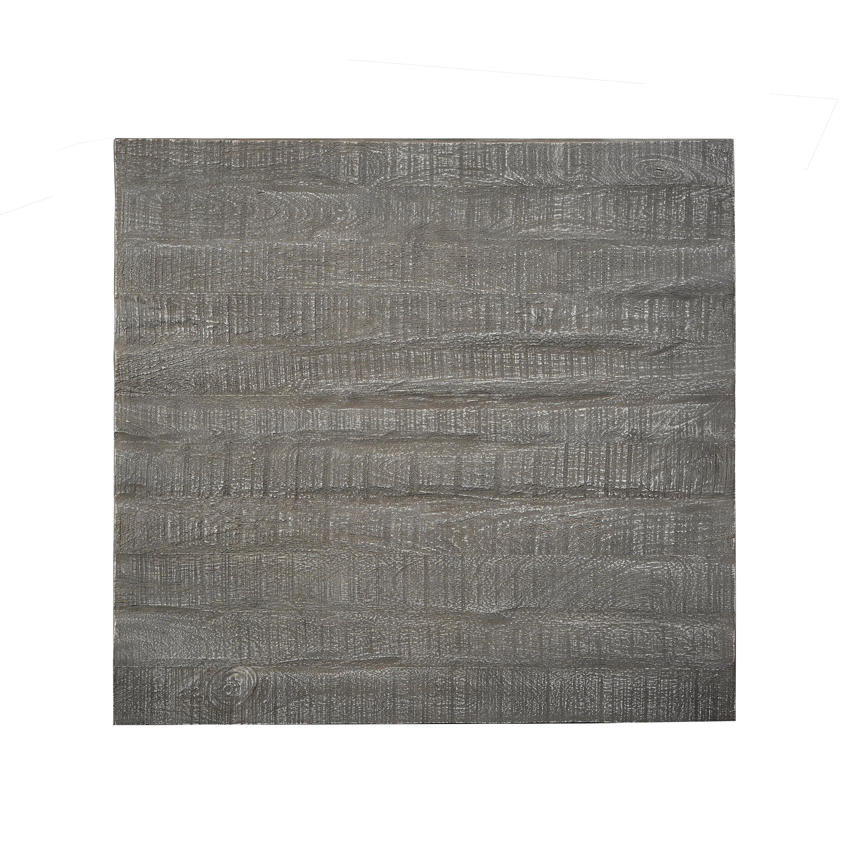 The Urban Port Rydan Coffee Table | 33 Inch Square Block Top | Sandblasted Gray Mango Wood
