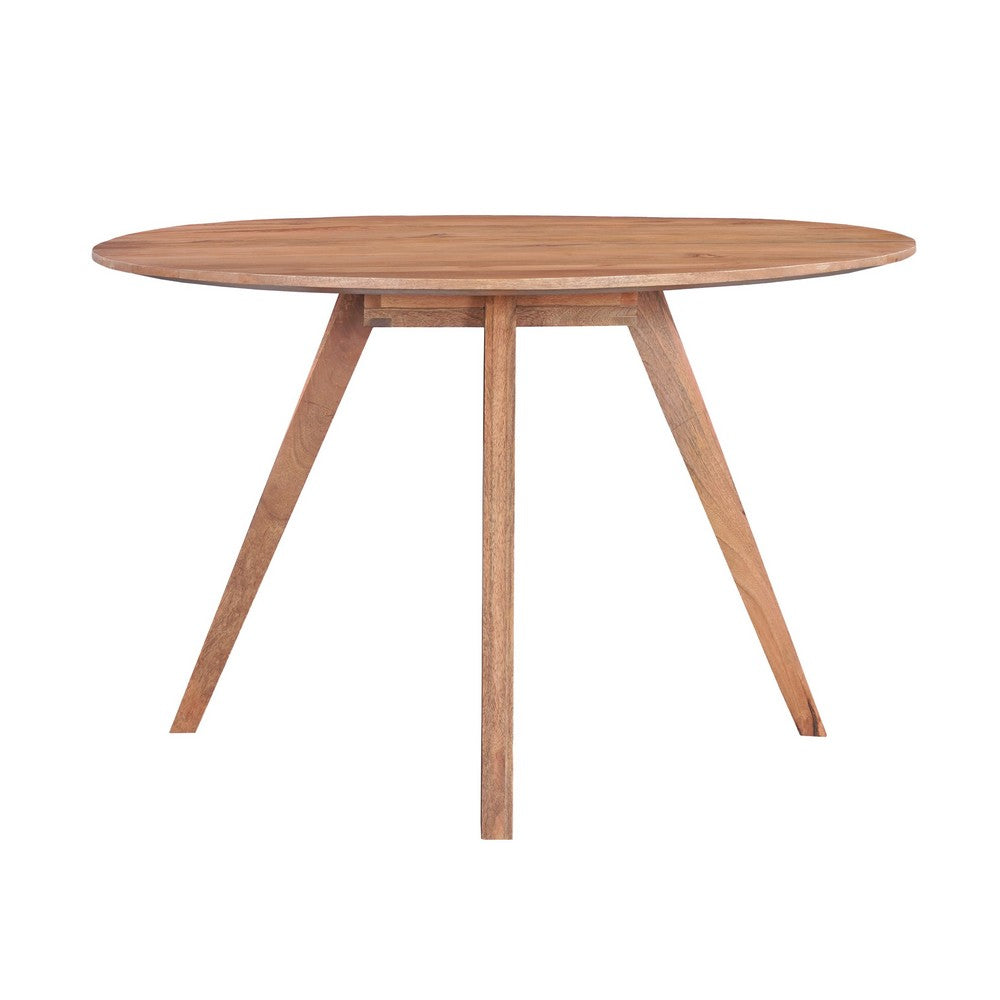 The Urban Port Kios 5pc Round Dining Table Set, Splayed Legs, Curved Back, Brown