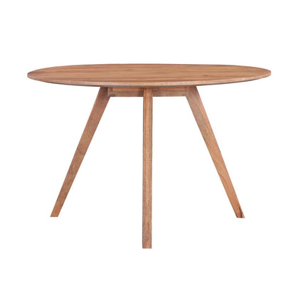 The Urban Port Kios 5pc Round Dining Table Set, Splayed Legs, Curved Back, Brown