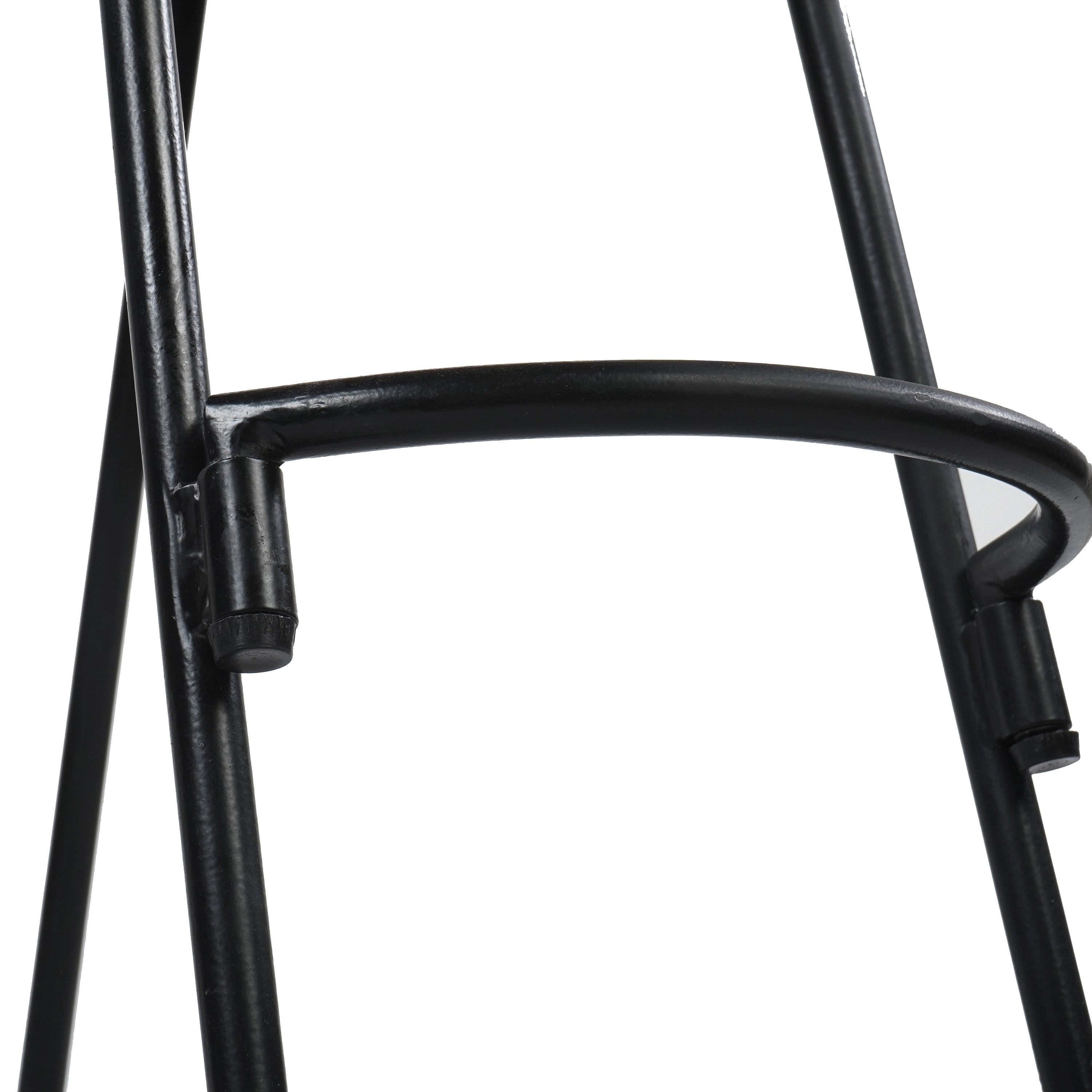 The Urban Port 24 Inch Handcrafted Backless Barstool, Natural Brown Mango Wood Thick Saddle Seat, Black Iron Base