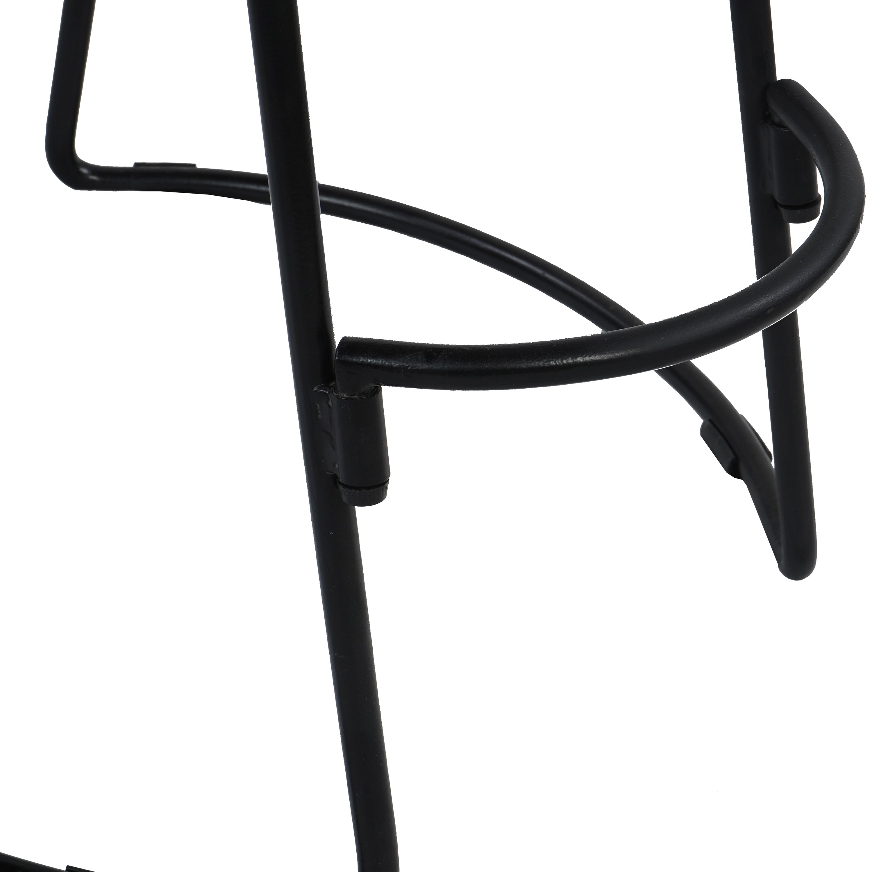 The Urban Port 24 Inch Handcrafted Backless Barstool, Natural Brown Mango Wood Thick Saddle Seat, Black Iron Base