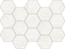 Happy Floors Naica Hex 13" x 9" Porcelain Mosaic