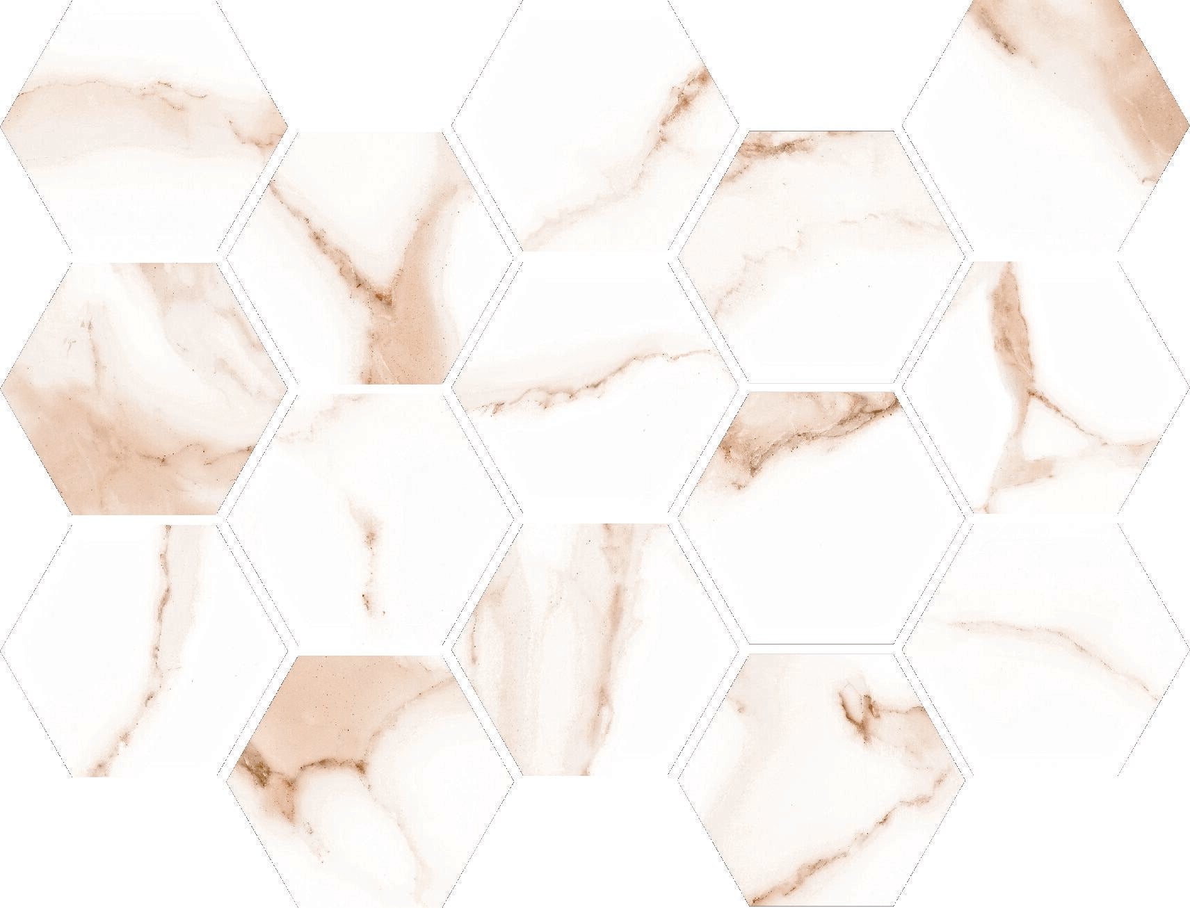 Happy Floors Alsacia Hexagon 8" x 10" Porcelain Mosaic