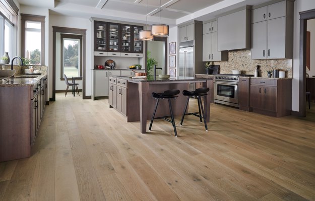 Hartco TimberBrushed Gold 7.5" x RL Charcoal Heather Hardwood Plank