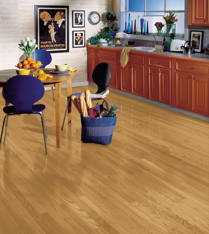 Bruce Manchester Plank High Gloss 3.25" x RL Hardwood Plank Natural
