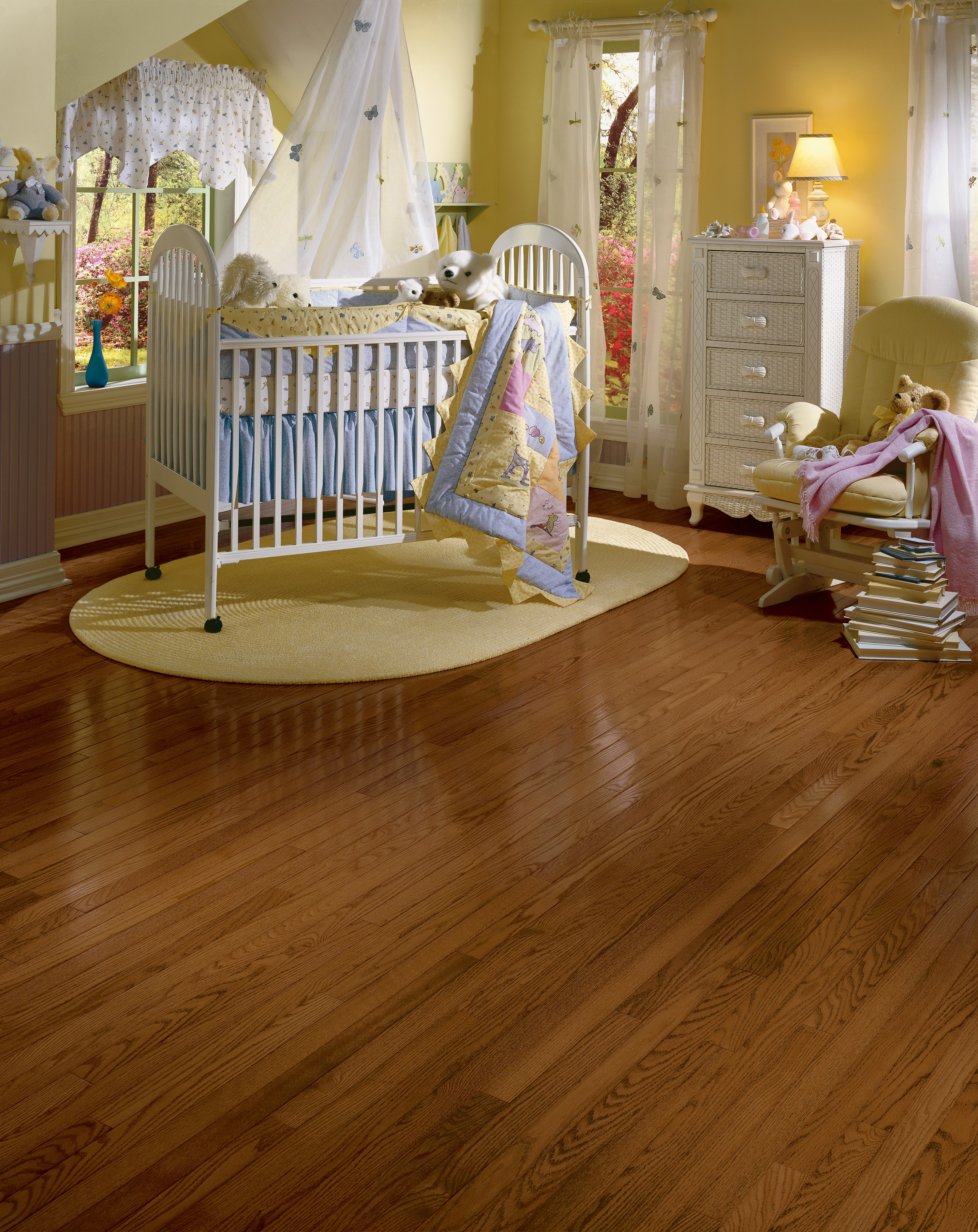 Bruce Manchester Plank High Gloss 3.25" x RL Hardwood Plank Saddle