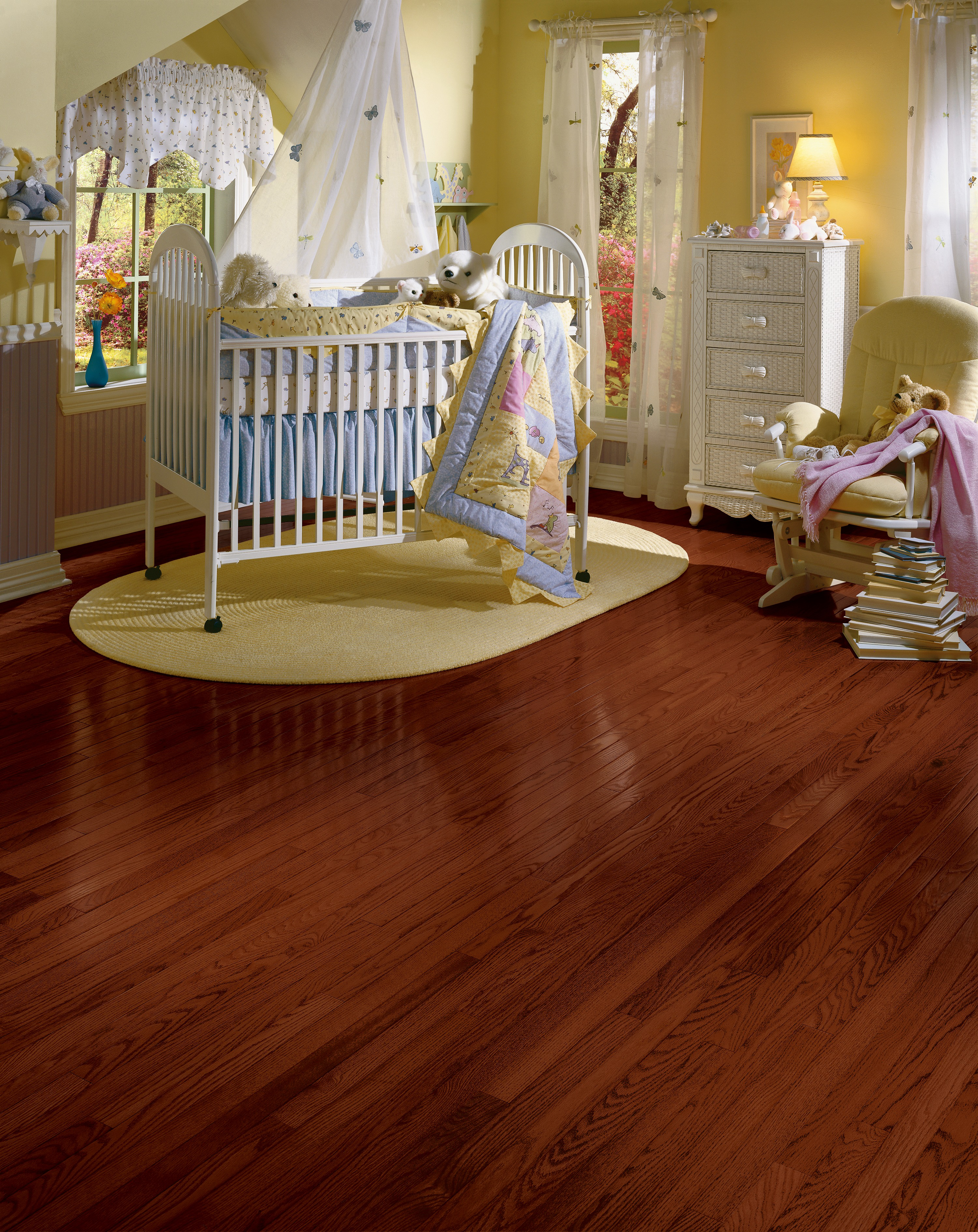 Bruce Manchester Plank High Gloss 3.25" x RL Hardwood Plank Cherry