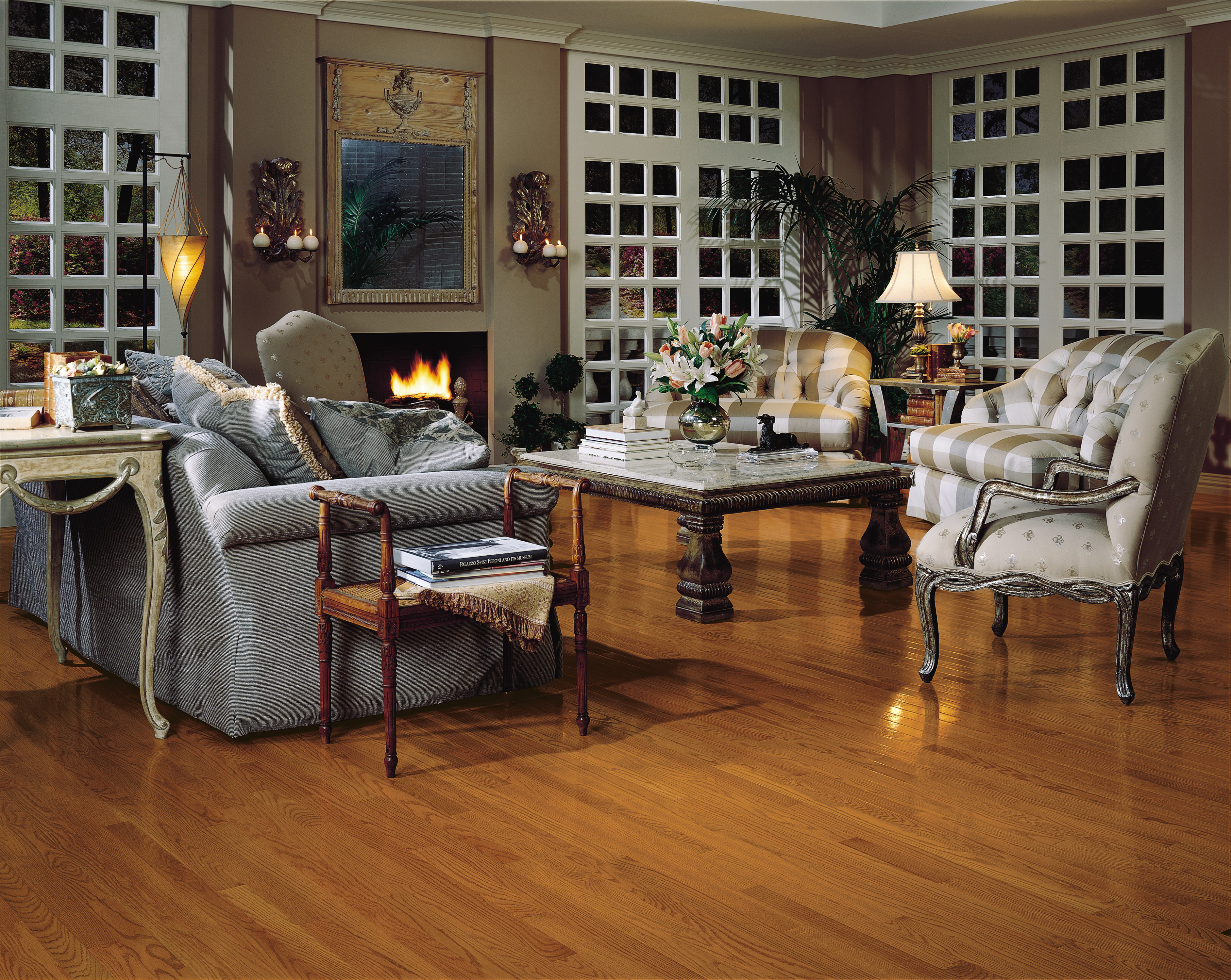 Bruce Natural Choice Strip High Gloss 2.25" x RL Hardwood Plank Butter Rum