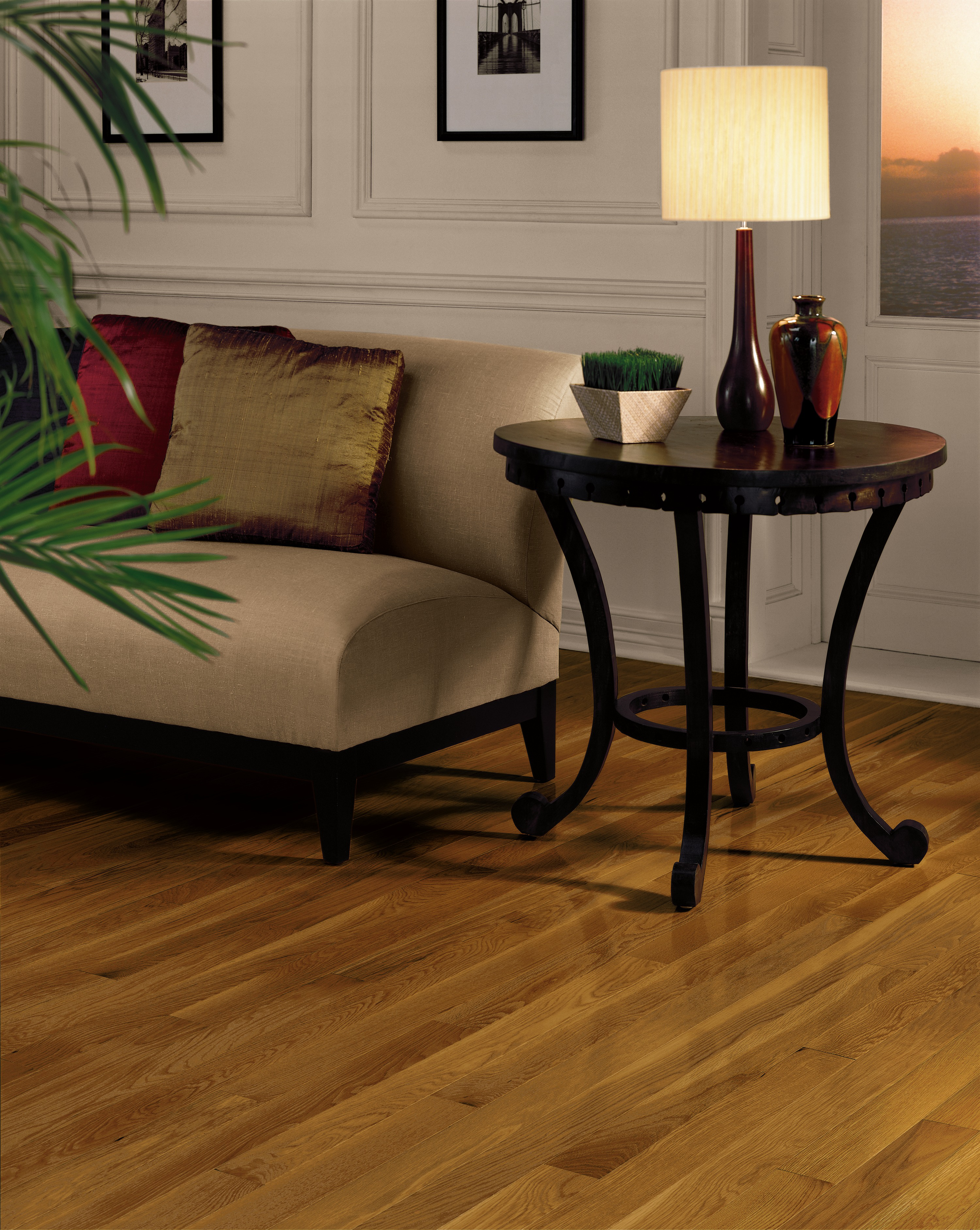 Bruce Dundee Plank High Gloss 3.25" x RL Hardwood Plank Butter Rum