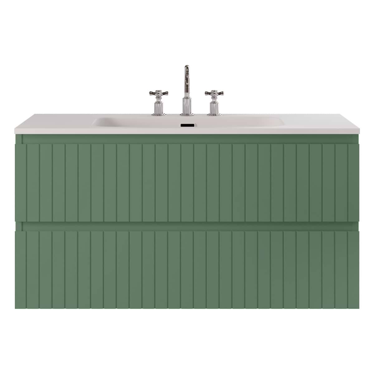 Soho Studio Adeline Forest 24" Single Vanity with Integrated Solid Surface Top Forest Green