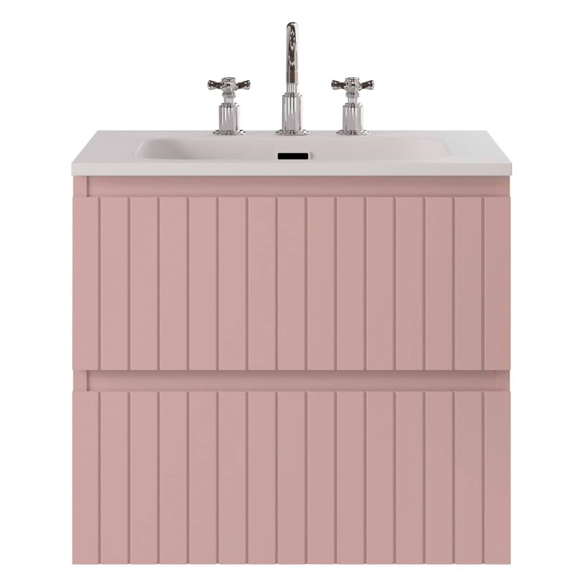 Soho Studio Adeline Rose 30" Single Vanity with Integrated Solid Surface Top Rose Pink
