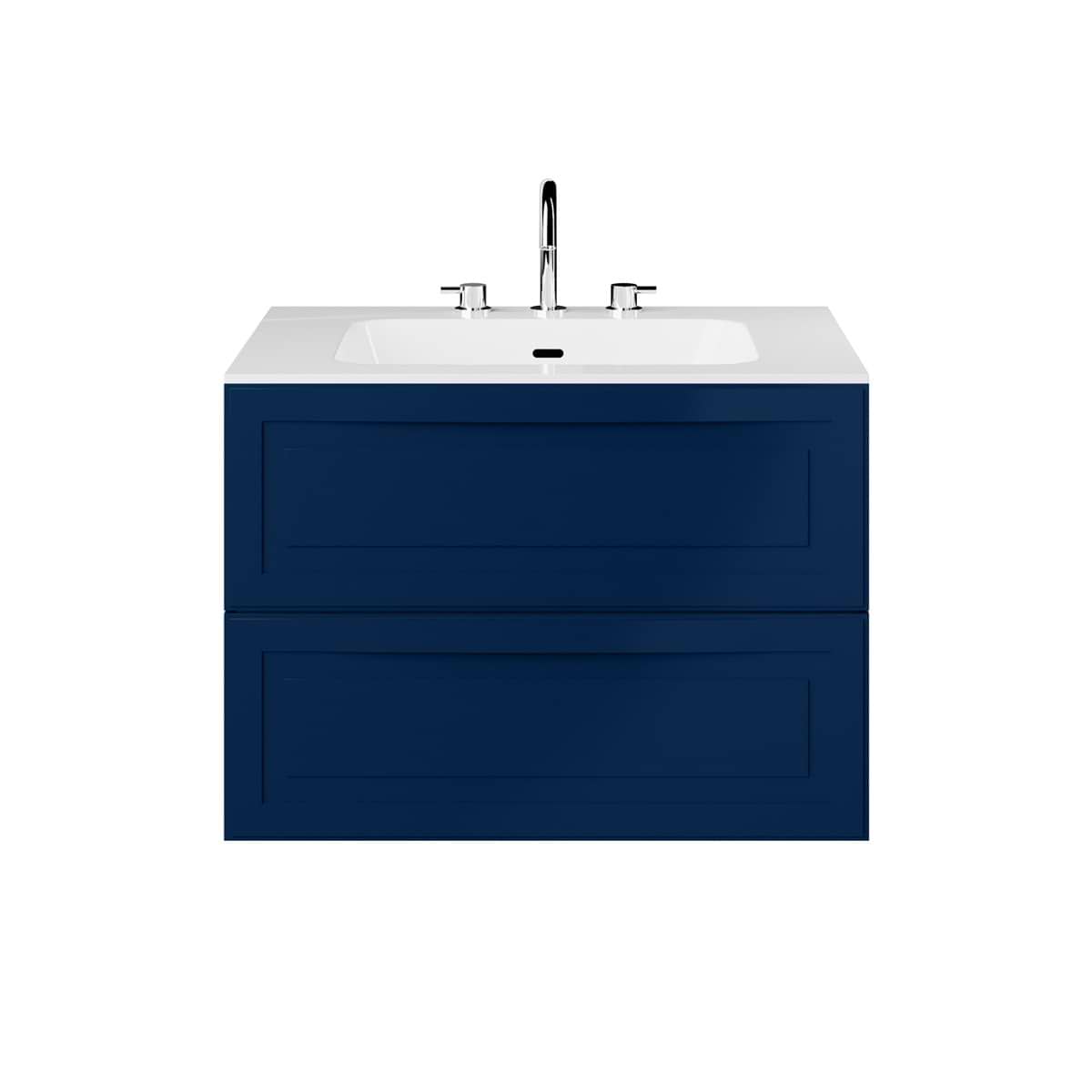 Soho Studio Alma Blue 30" Single Vanity with Integrated White Solid Surface Top Blue