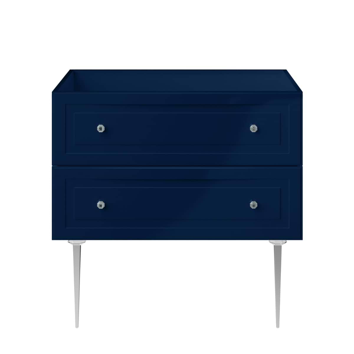 Soho Studio Alma Blue 36" Single Vanity with Chrome Legs & Knobs without Top Blue