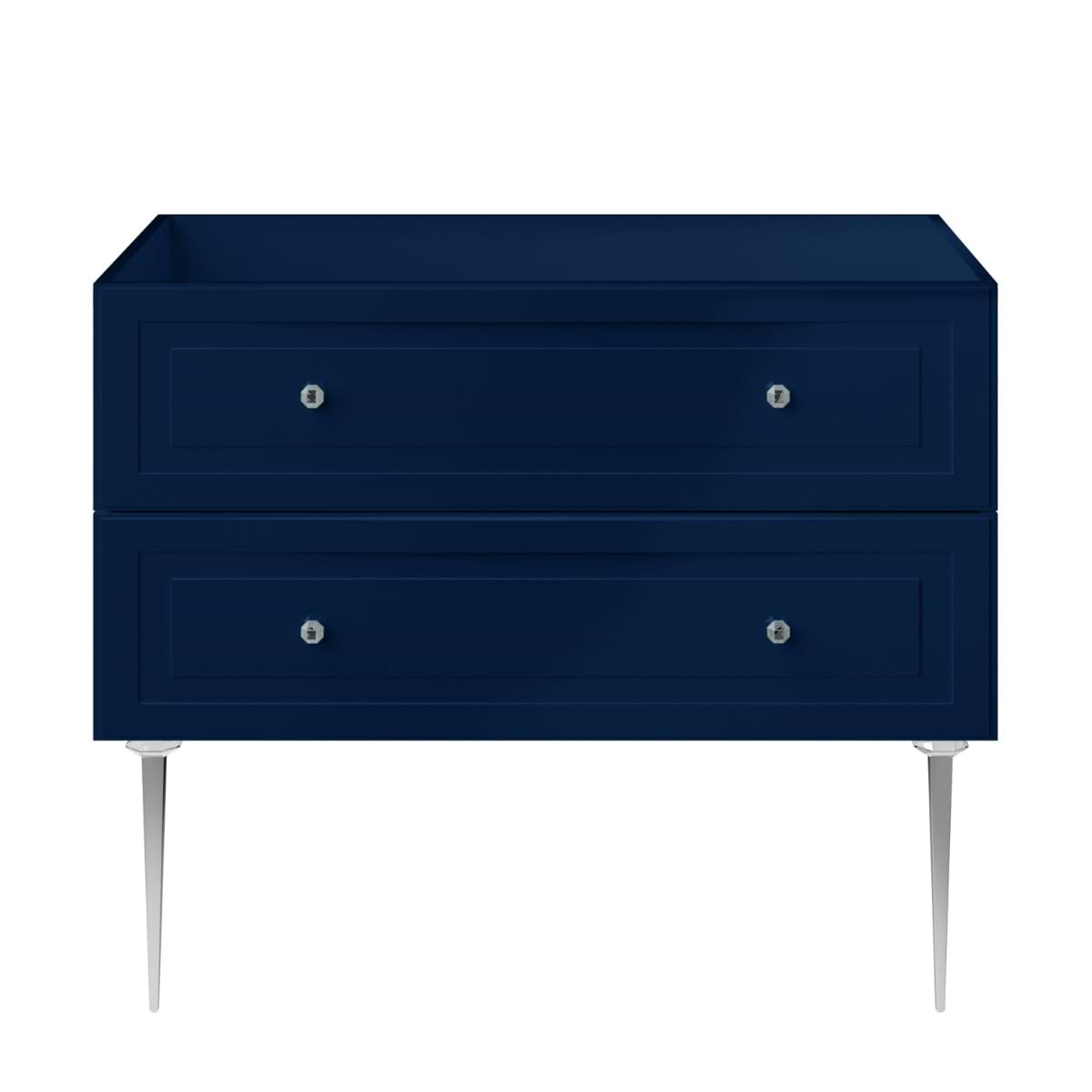 Soho Studio Alma Blue 42" Single Vanity with Chrome Legs & Knobs without Top Blue