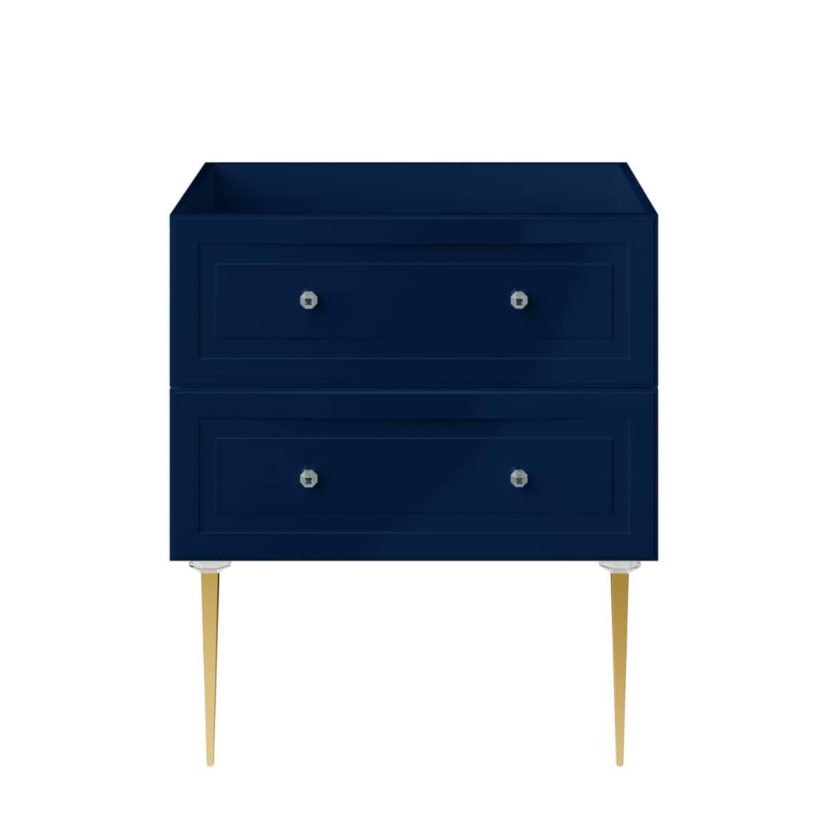 Soho Studio Alma Blue 30" Single Vanity with Gold Legs & Knobs without Top Blue