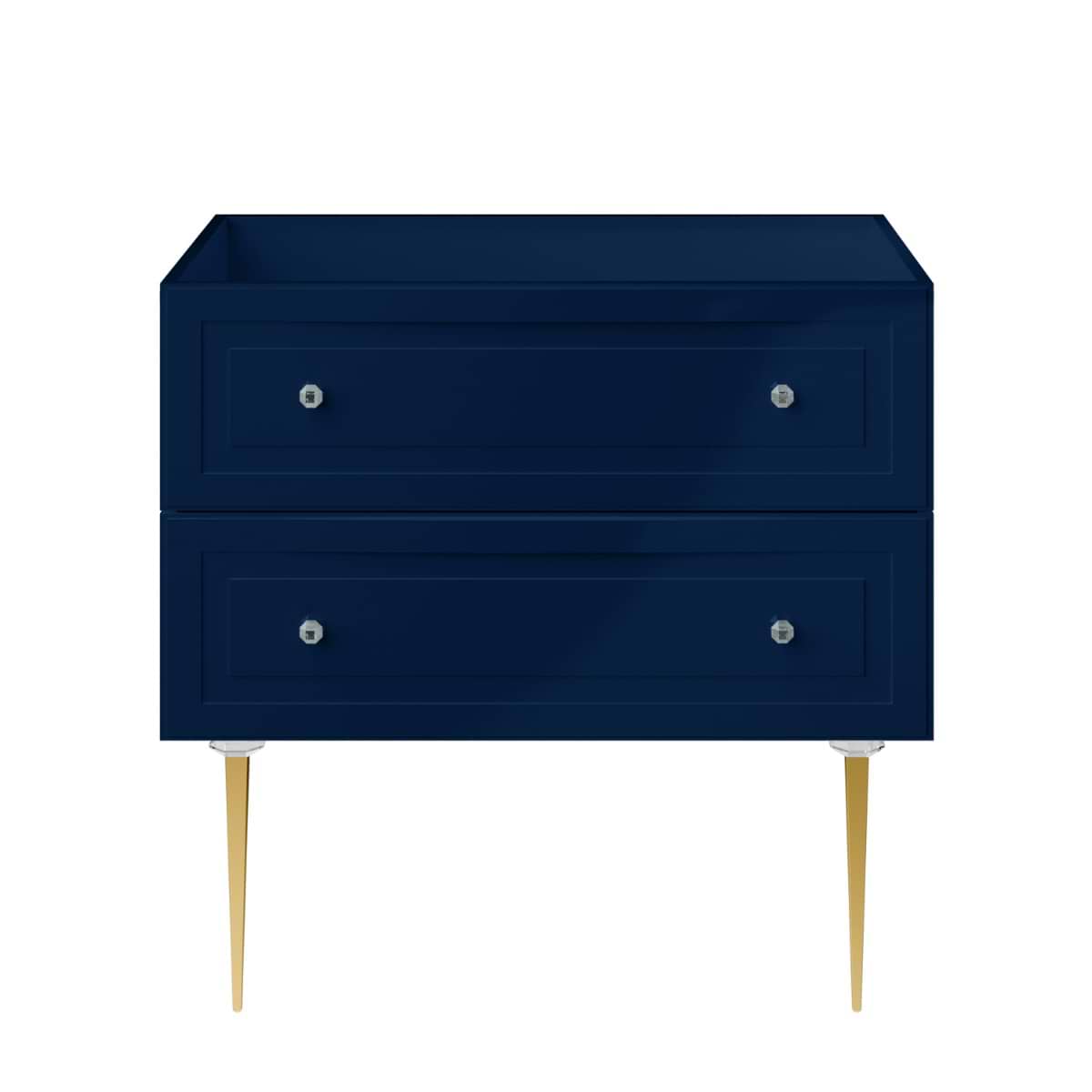 Soho Studio Alma Blue 36" Single Vanity with Gold Legs & Knobs without Top Blue