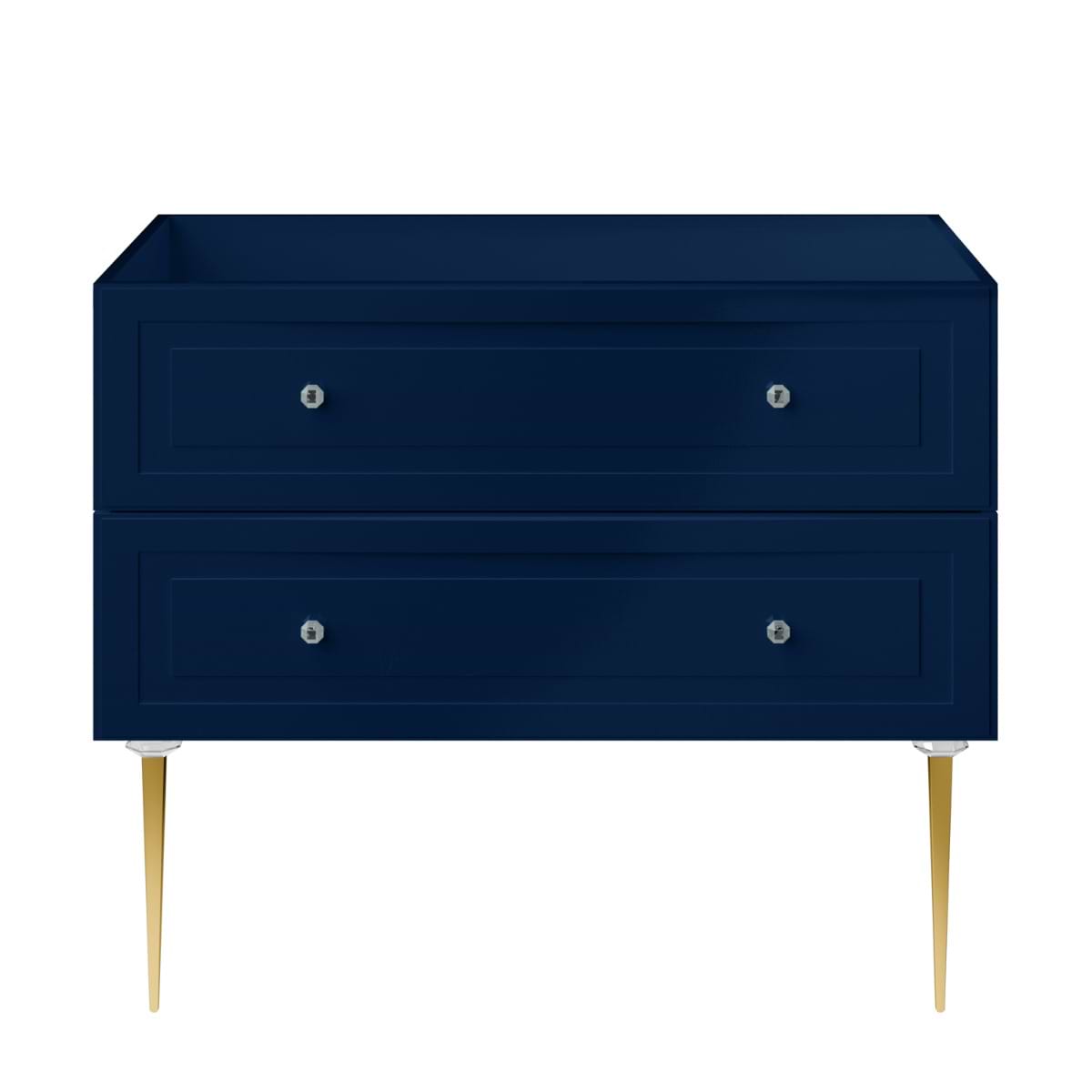 Soho Studio Alma Blue 42" Single Vanity with Gold Legs & Knobs without Top Blue
