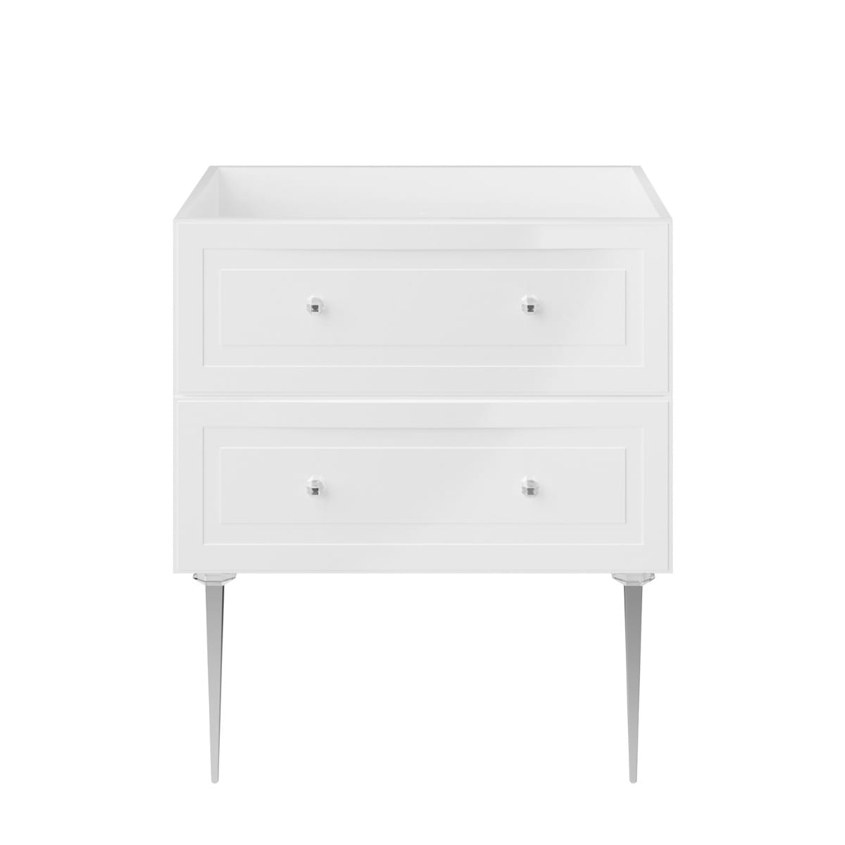 Soho Studio Alma White 30" Single Vanity with Chrome Legs & Knobs without Top White