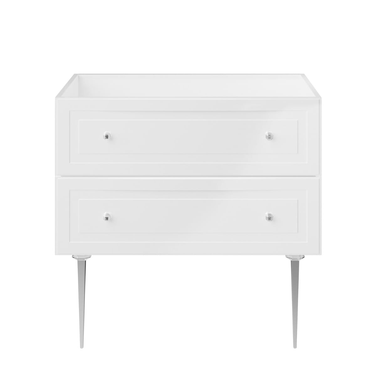 Soho Studio Alma White 36" Single Vanity with Chrome Legs & Knobs without Top White