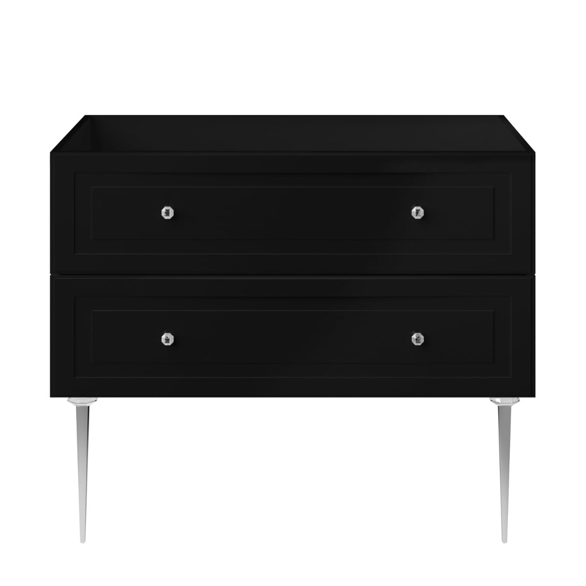 Soho Studio Alma Black 42" Single Vanity with Chrome Legs & Knobs without Top Black