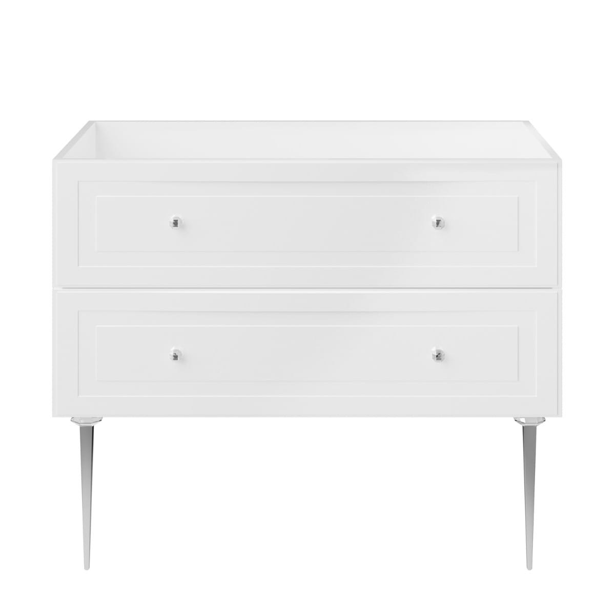 Soho Studio Alma White 42" Single Vanity with Chrome Legs & Knobs without Top White
