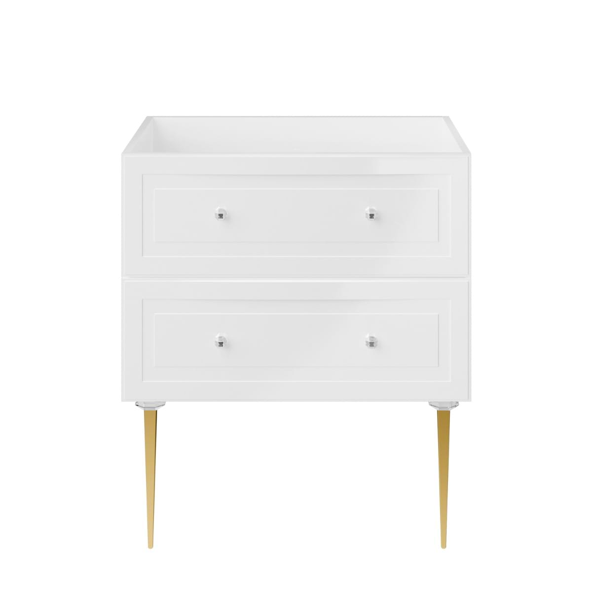 Soho Studio Alma White 30" Single Vanity with Gold Legs & Knobs without Top White
