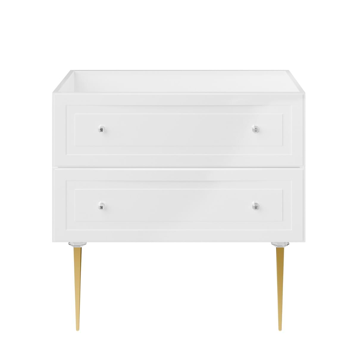 Soho Studio Alma White 36" Single Vanity with Gold Legs & Knobs without Top White
