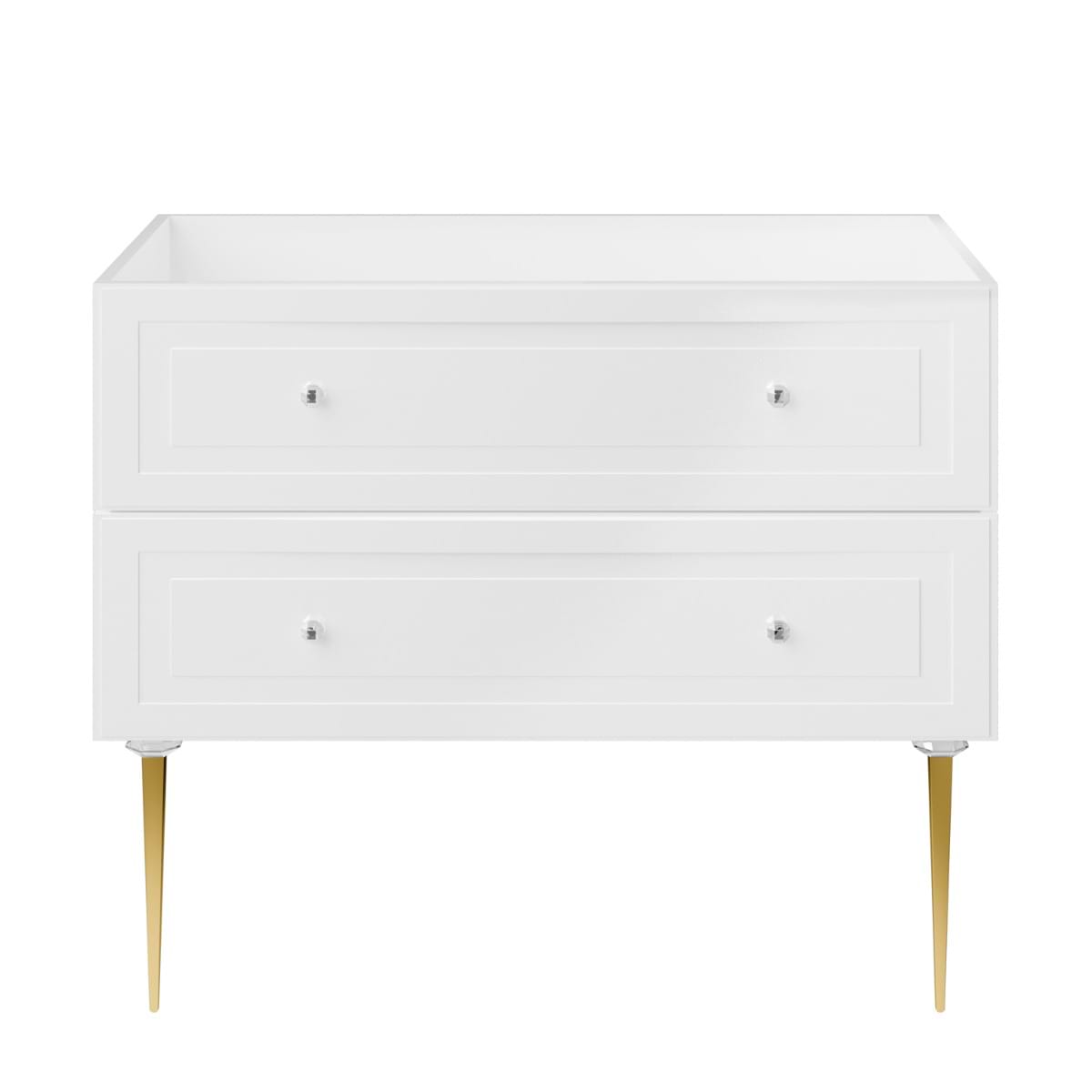 Soho Studio Alma White 42" Single Vanity with Gold Legs & Knobs without Top White