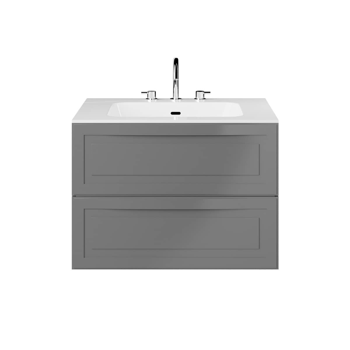 Soho Studio Alma Gray 30" Single Vanity with Integrated White Solid Surface Top Gray