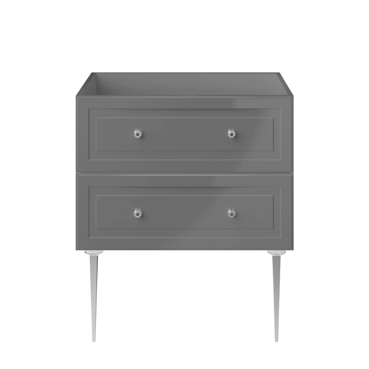 Soho Studio Alma Gray 30" Single Vanity with Chrome Legs & Knobs without Top Gray