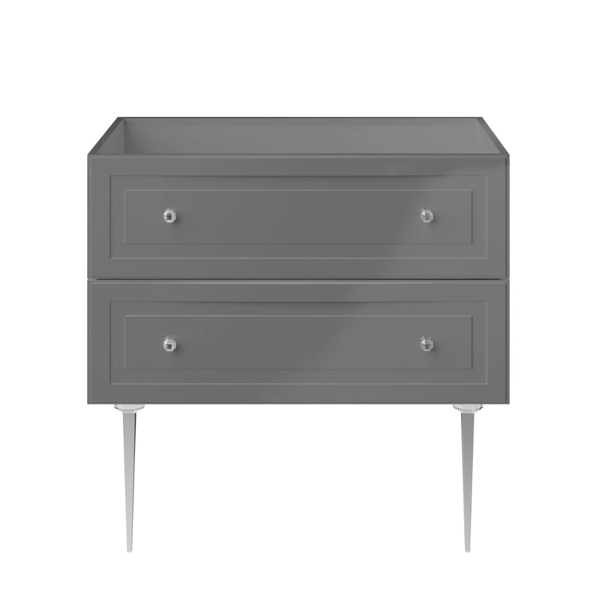 Soho Studio Alma Gray 36" Single Vanity with Chrome Legs & Knobs without Top Gray