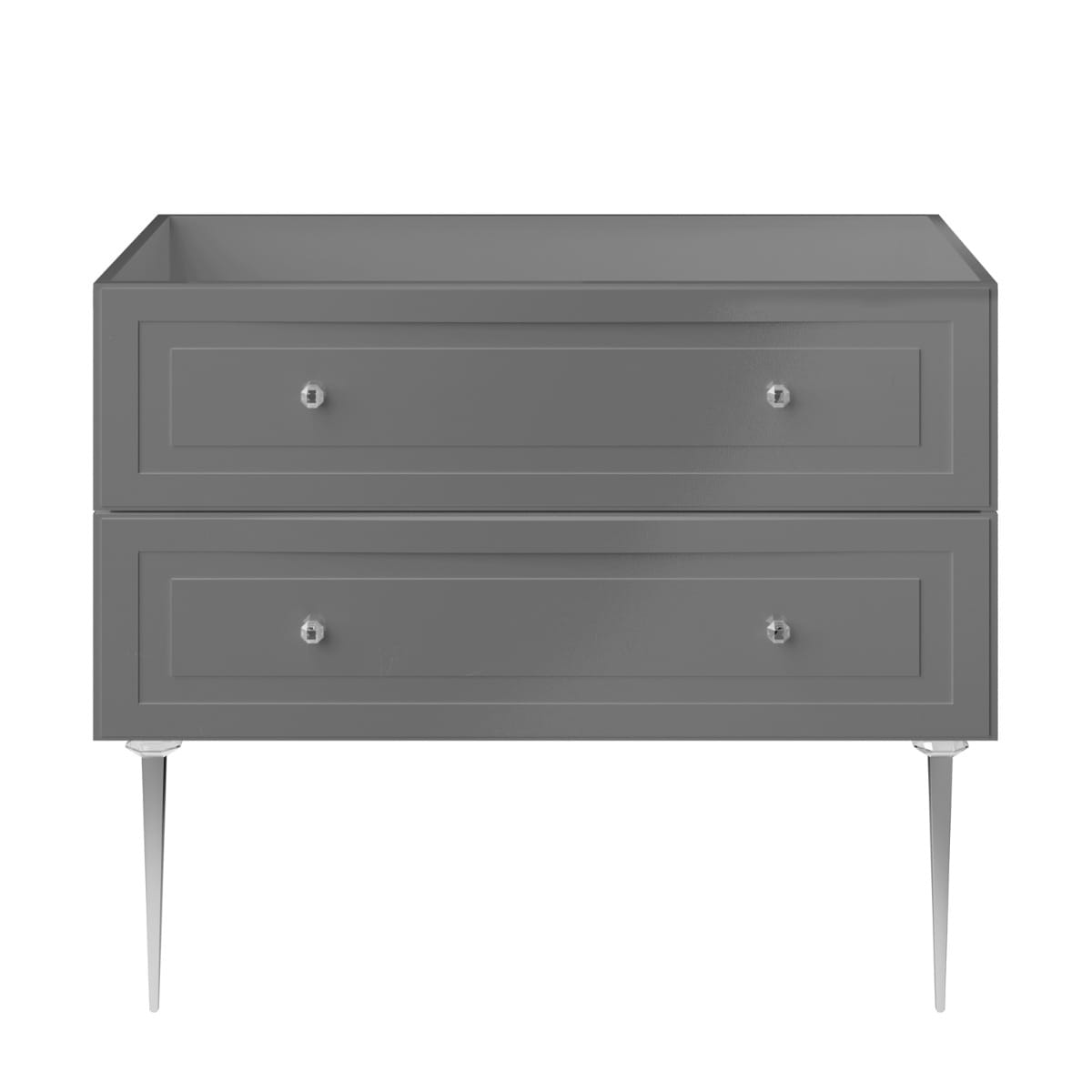 Soho Studio Alma Gray 42" Single Vanity with Chrome Legs & Knobs without Top Gray