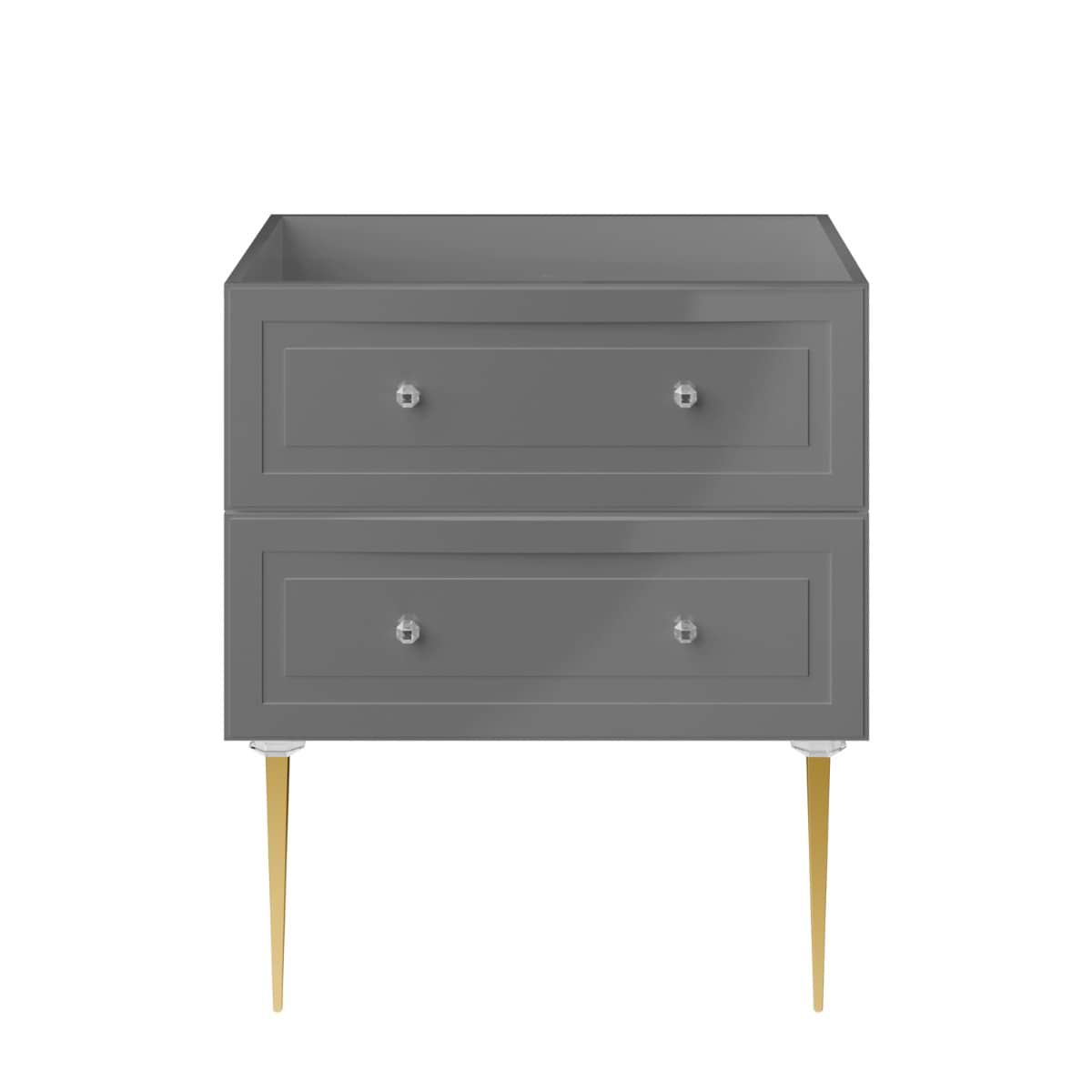 Soho Studio Alma Gray 30" Single Vanity with Gold Legs & Knobs without Top Gray