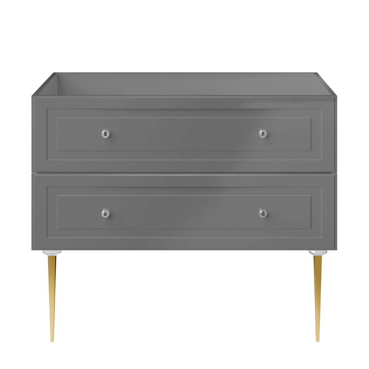 Soho Studio Alma Gray 42" Single Vanity with Gold Legs & Knobs without Top Gray