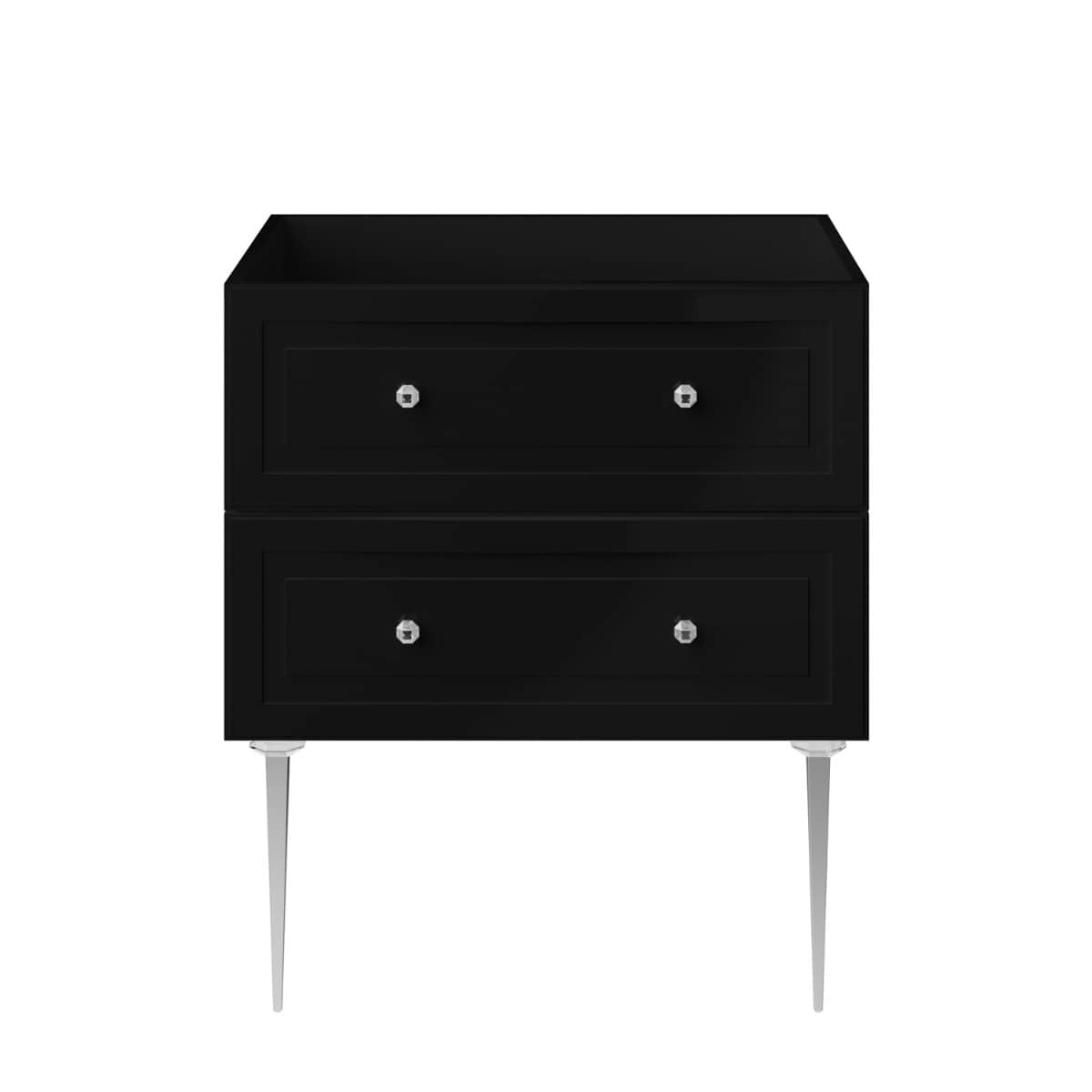 Soho Studio Alma Black 30" Single Vanity with Chrome Legs & Knobs without Top Black