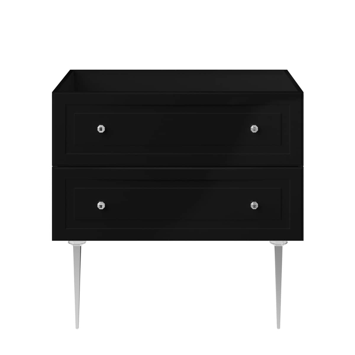 Soho Studio Alma Black 36" Single Vanity with Chrome Legs & Knobs without Top Black
