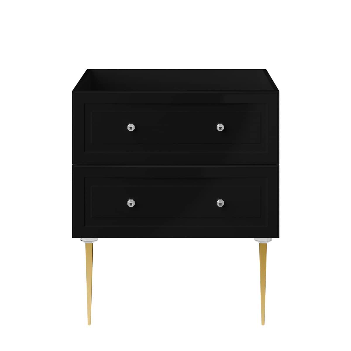 Soho Studio Alma Black 30" Single Vanity with Gold Legs & Knobs without Top Black