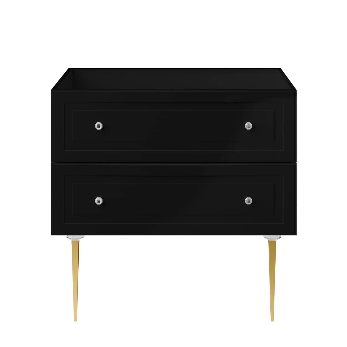 Soho Studio Alma Black 36" Single Vanity with Gold Legs & Knobs without Top Black