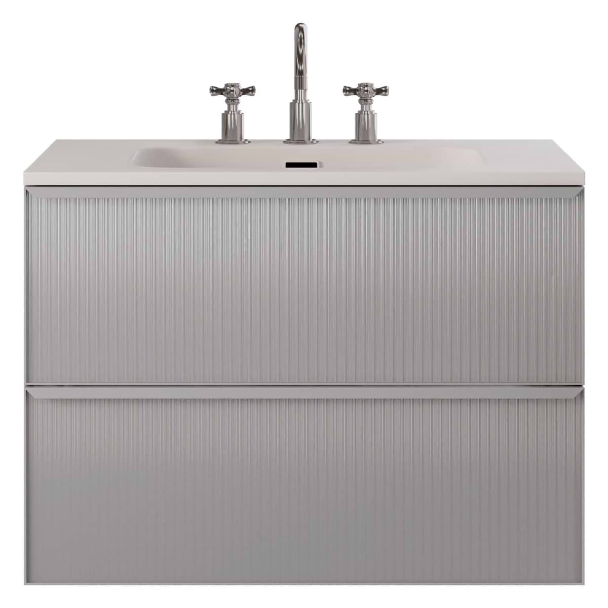 Soho Studio Astor Pearl 30" Single Vanity with Integrated White Solid SurfaceTop Pearl