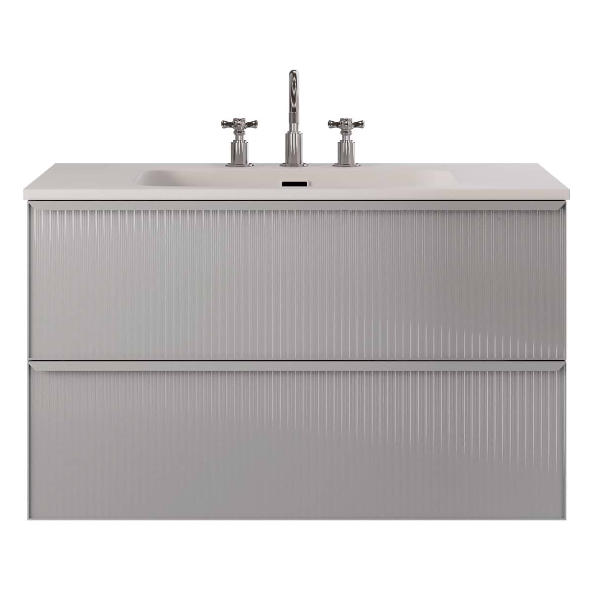 Soho Studio Astor Pearl 36" Single Vanity with Integrated White Solid SurfaceTop Pearl