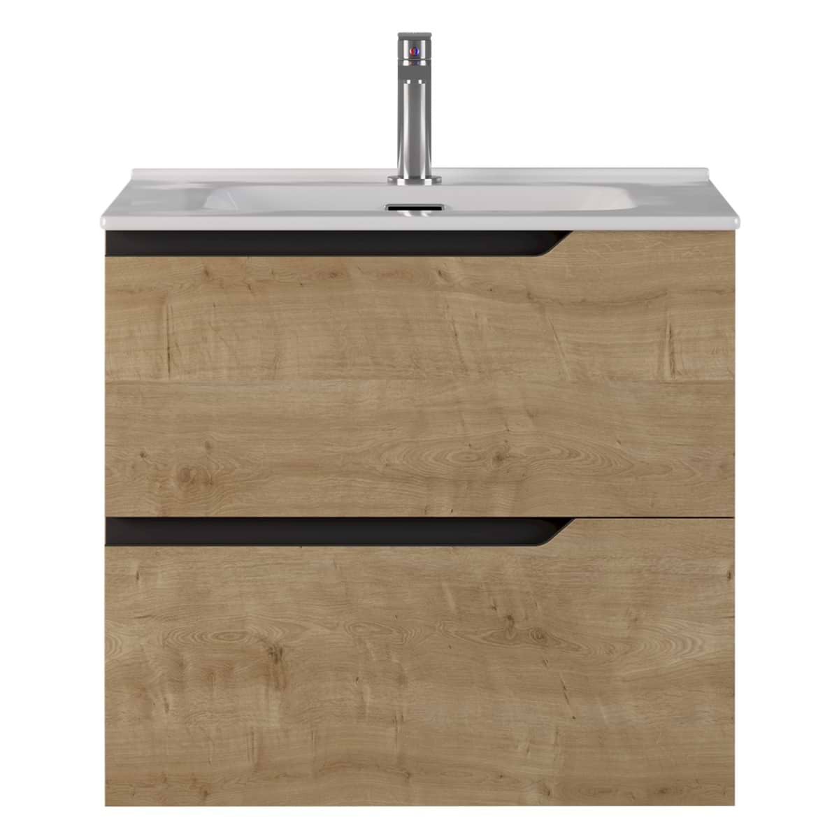 Soho Studio Duo Blonde Wood 24" Single Vanity with Integrated White Ceramic Top Blonde Wood