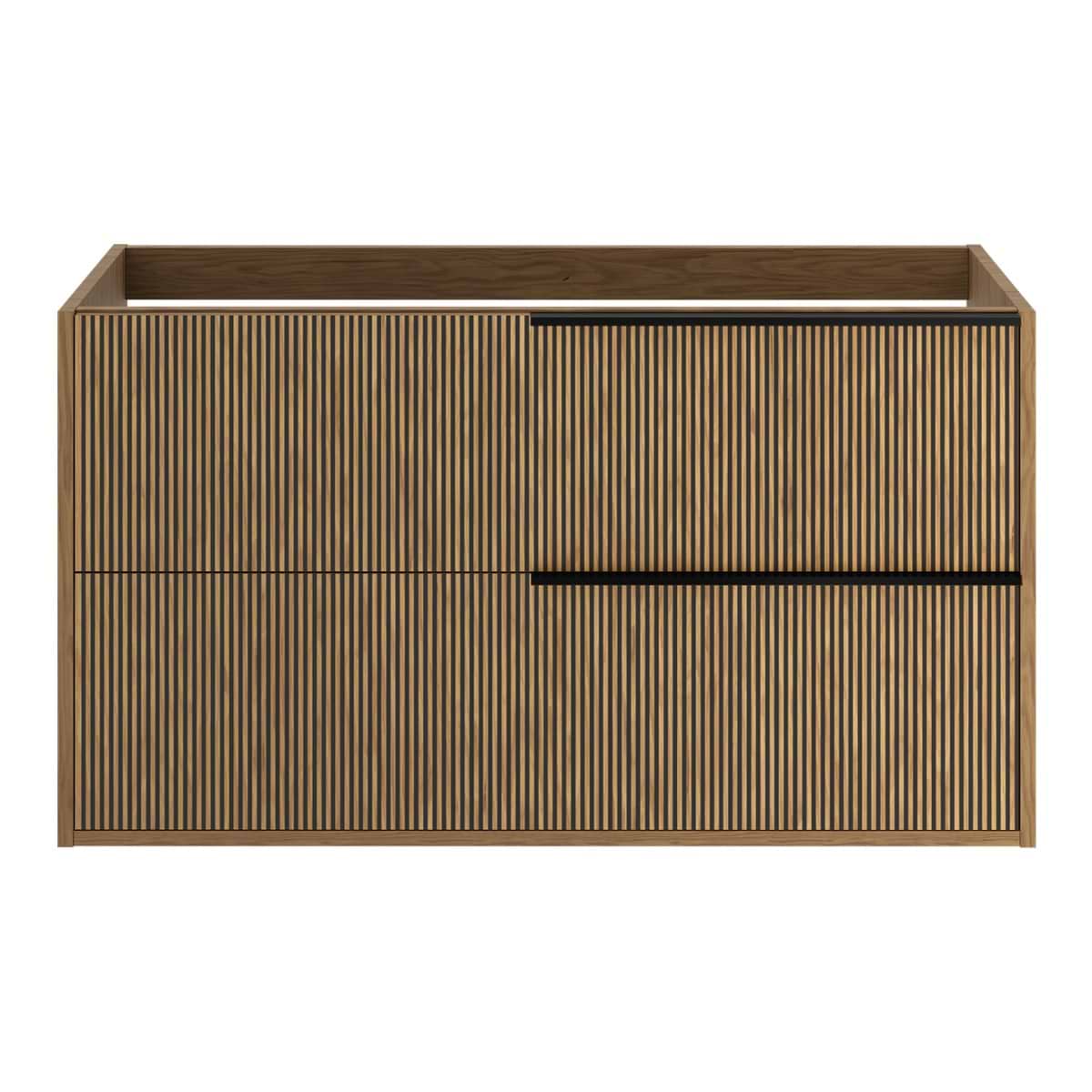 Soho Studio Kora Art Faux Fluted 40" Single Vanity with Black Handles without Top Black