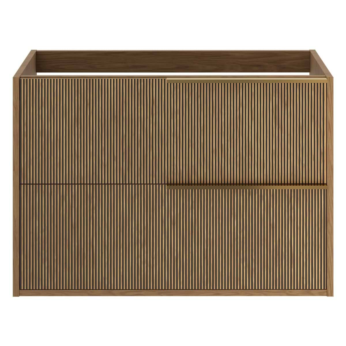 Soho Studio Kora Art Faux Fluted 32" Single Vanity with Gold Handles without Top Gold