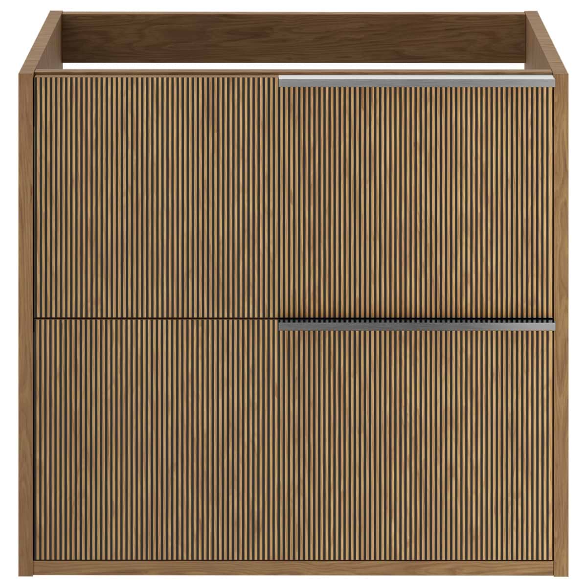 Soho Studio Kora Art Faux Fluted 24" Single Vanity with Silver Handles without Top Silver