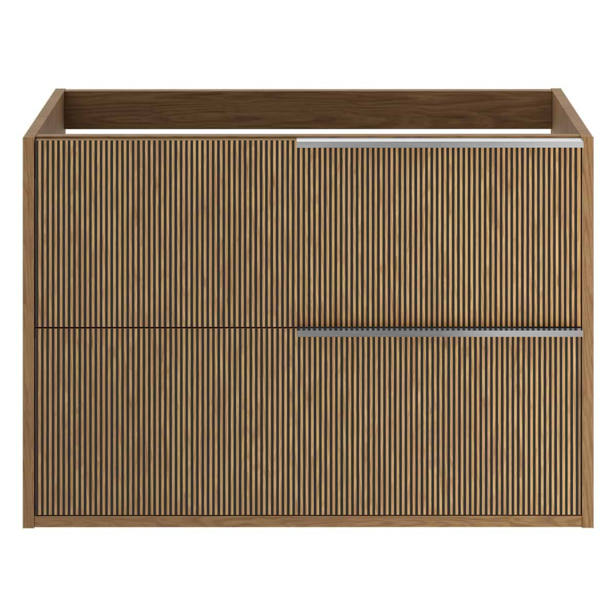 Soho Studio Kora Art Faux Fluted 32" Single Vanity with Silver Handles without Top Silver