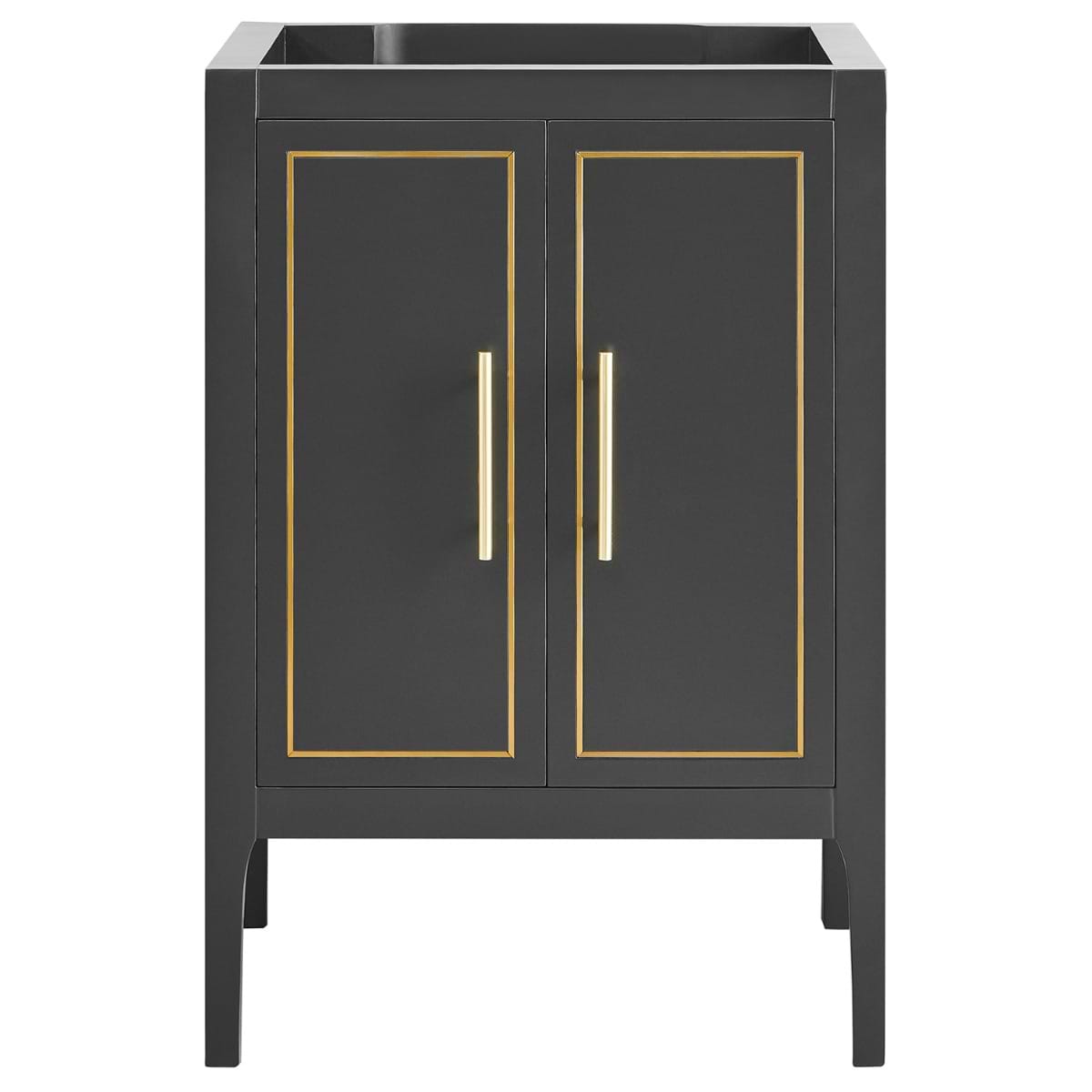 Soho Studio Province Charcoal and Gold 30" Single Vanity without Top Charcoal and Gold