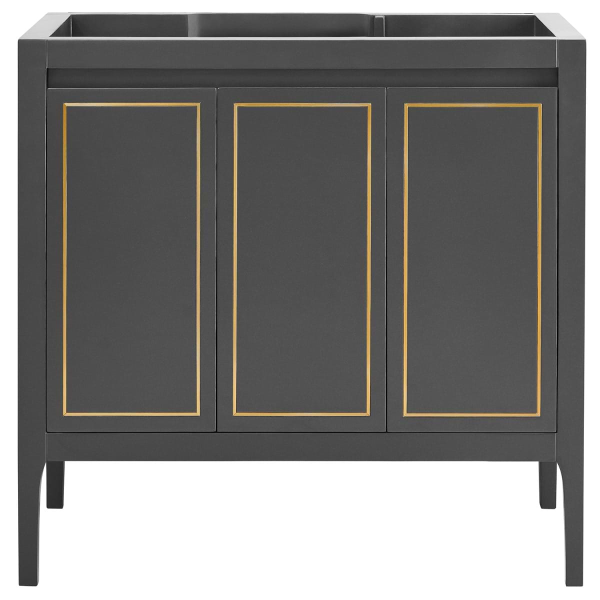 Soho Studio Province Charcoal and Gold 36" Single Vanity without Top Charcoal and Gold