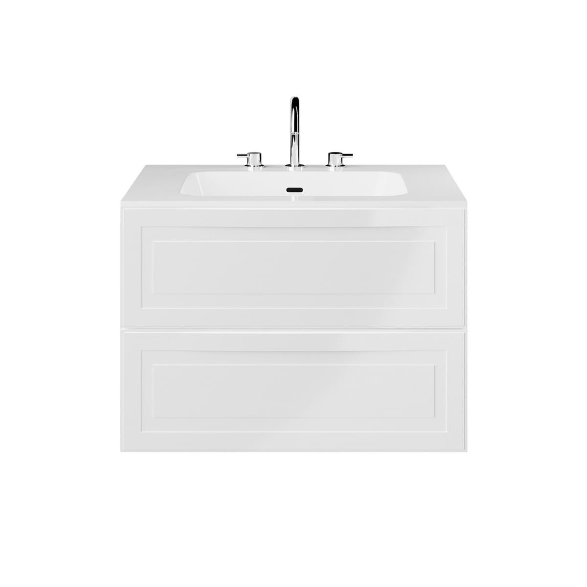 Soho Studio Alma White 30" Single Vanity with Integrated White Solid Surface Top White