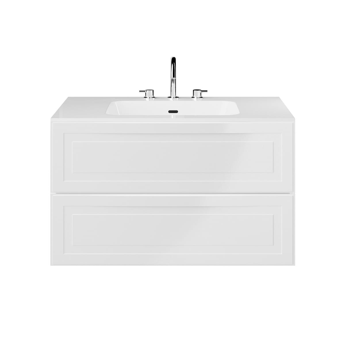 Soho Studio Alma White 36" Single Vanity with Integrated White Solid Surface Top White